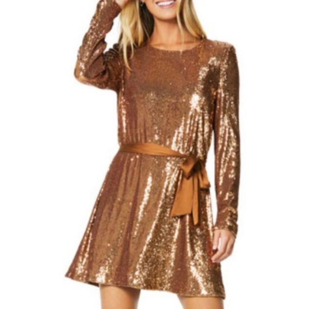NWT Ramy Brook Gold Hallie Night Out Dress